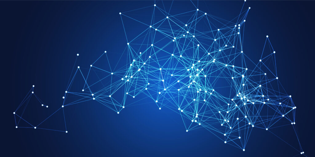 Current image: network connections banner design with connecting lines and dots