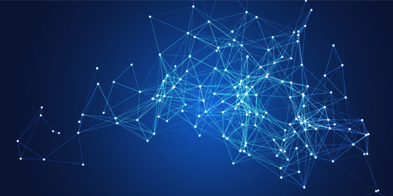network connections banner design with connecting lines and dots